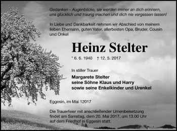 Traueranzeige von Heinz Stelter von Haff-Zeitung