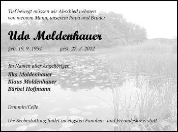 Traueranzeige von Udo Moldenhauer von Demminer Zeitung