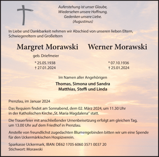 Traueranzeige von Werner Morawski 