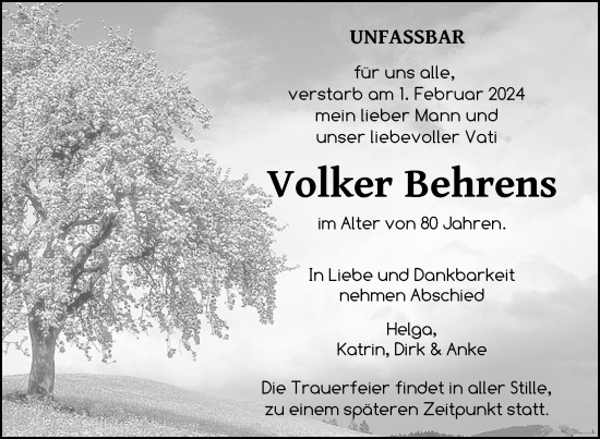 Traueranzeige von Wolfgang Tulke von Nordkurier Neubrandenburger Zeitung