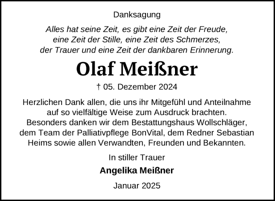 Traueranzeige von Olaf Meißner von Uckermark Kurier Templiner Zeitung