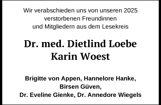 Traueranzeige von Karin Woest von Zeitung für die Landeshauptstadt