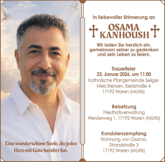 Traueranzeige von Osama Kanhoush von Nordkurier Müritz-Zeitung