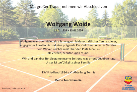 Traueranzeige von Wolfgang Woide von Nordkurier Neubrandenburger Zeitung