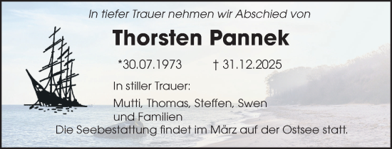 Traueranzeige von Thorsten Pannek von Norddeutsche Neueste Nachrichten